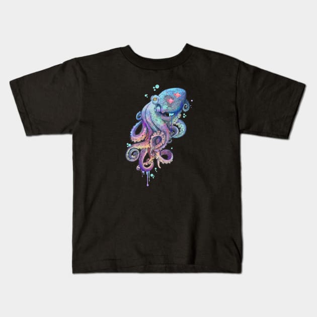 octopus Kids T-Shirt by lisaleonard1
